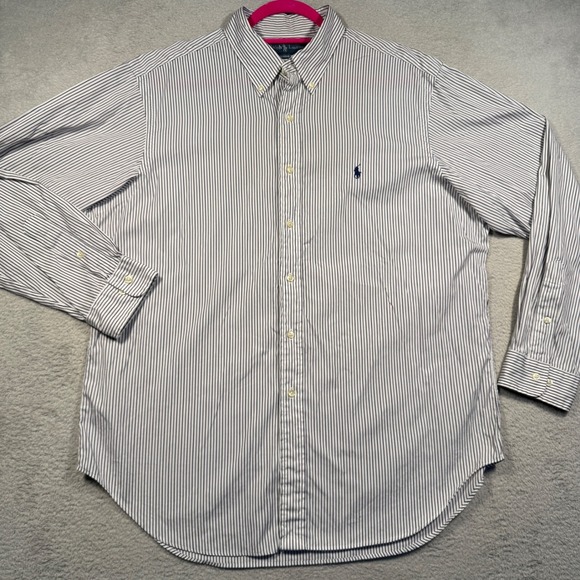 Ralph Lauren Other - Polo Ralph Lauren Button Down 17 34/35 White Navy Purple Stripe Classic Shirt